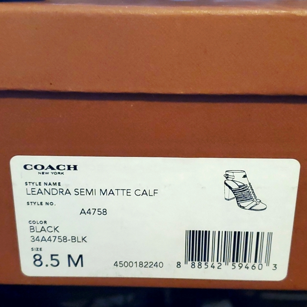 NIB Coach Leandra Sandal Size 8.5 Black Matte - Picture 7 of 7